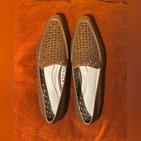 Cole Haan Shoes - NWOT‎ Chantal Dark Cuoio Perforated Leather Loafers Women’s 8